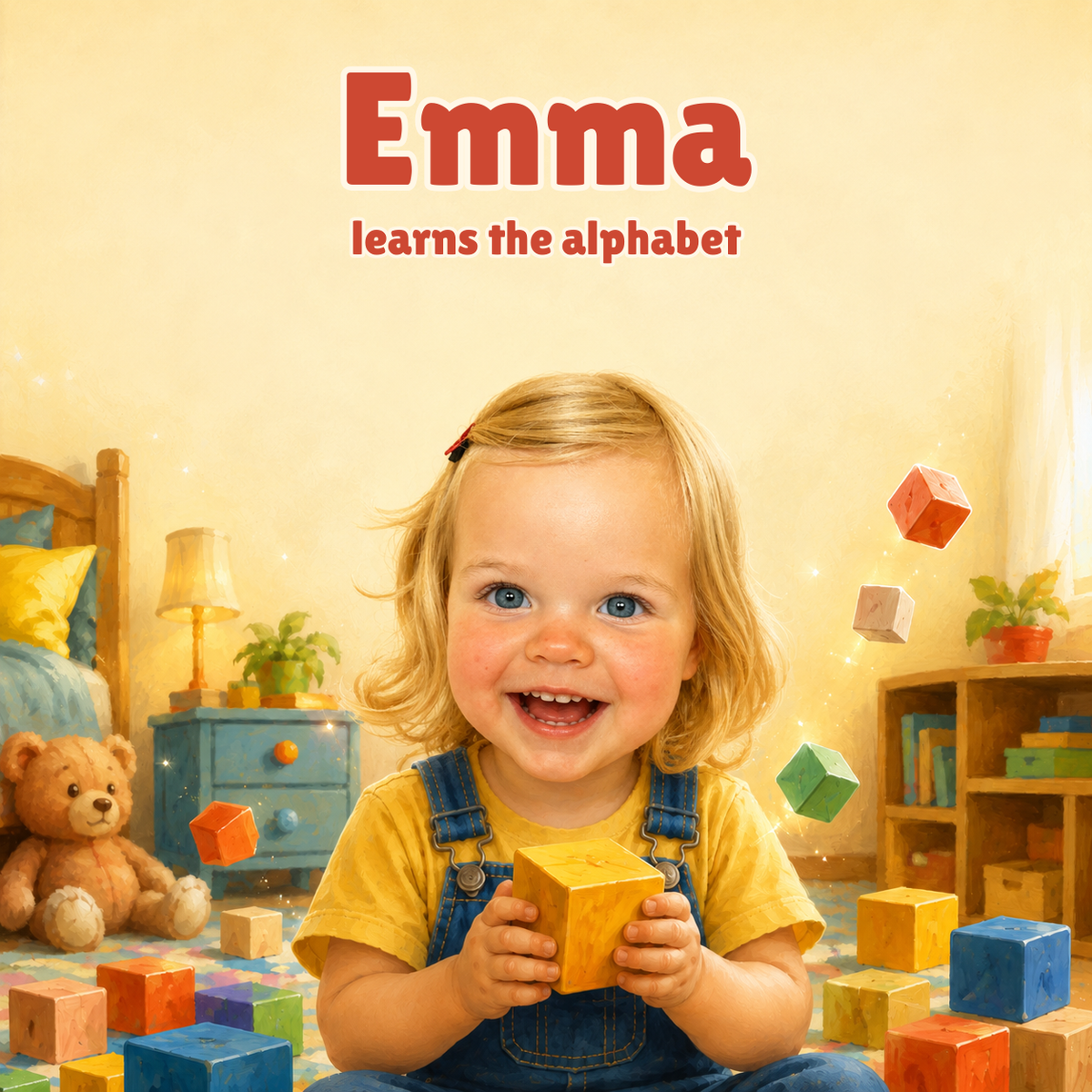 Personalized alphabet book cover, girl version