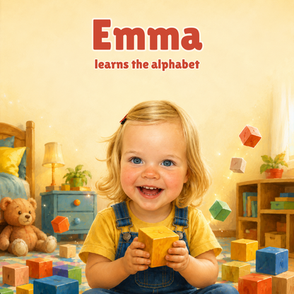 Personalized alphabet book cover, girl version