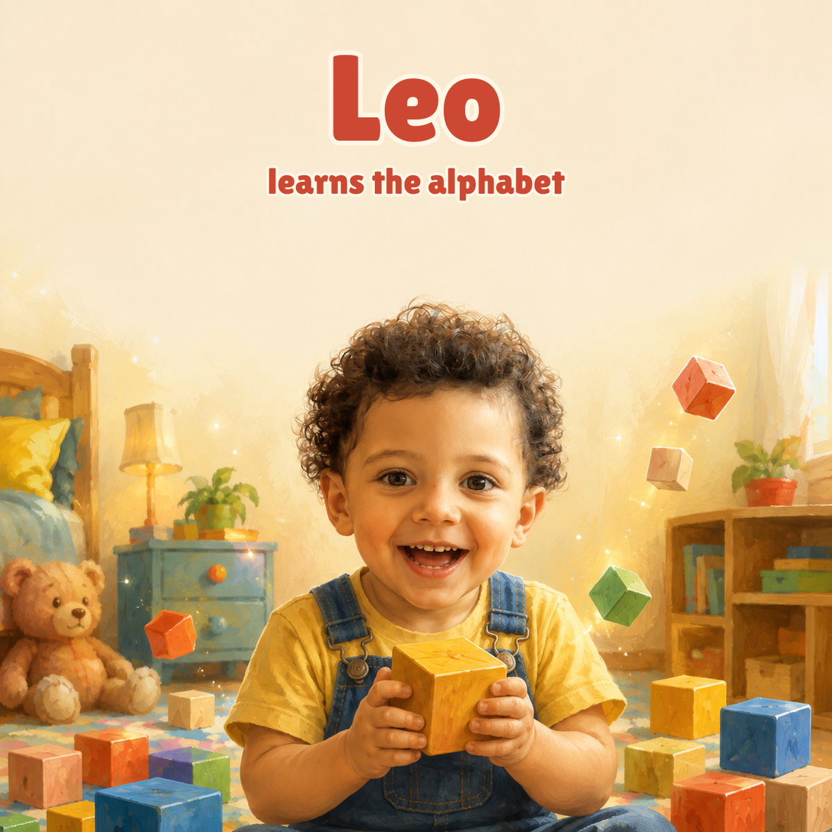 Personalized alphabet book cover, boy version