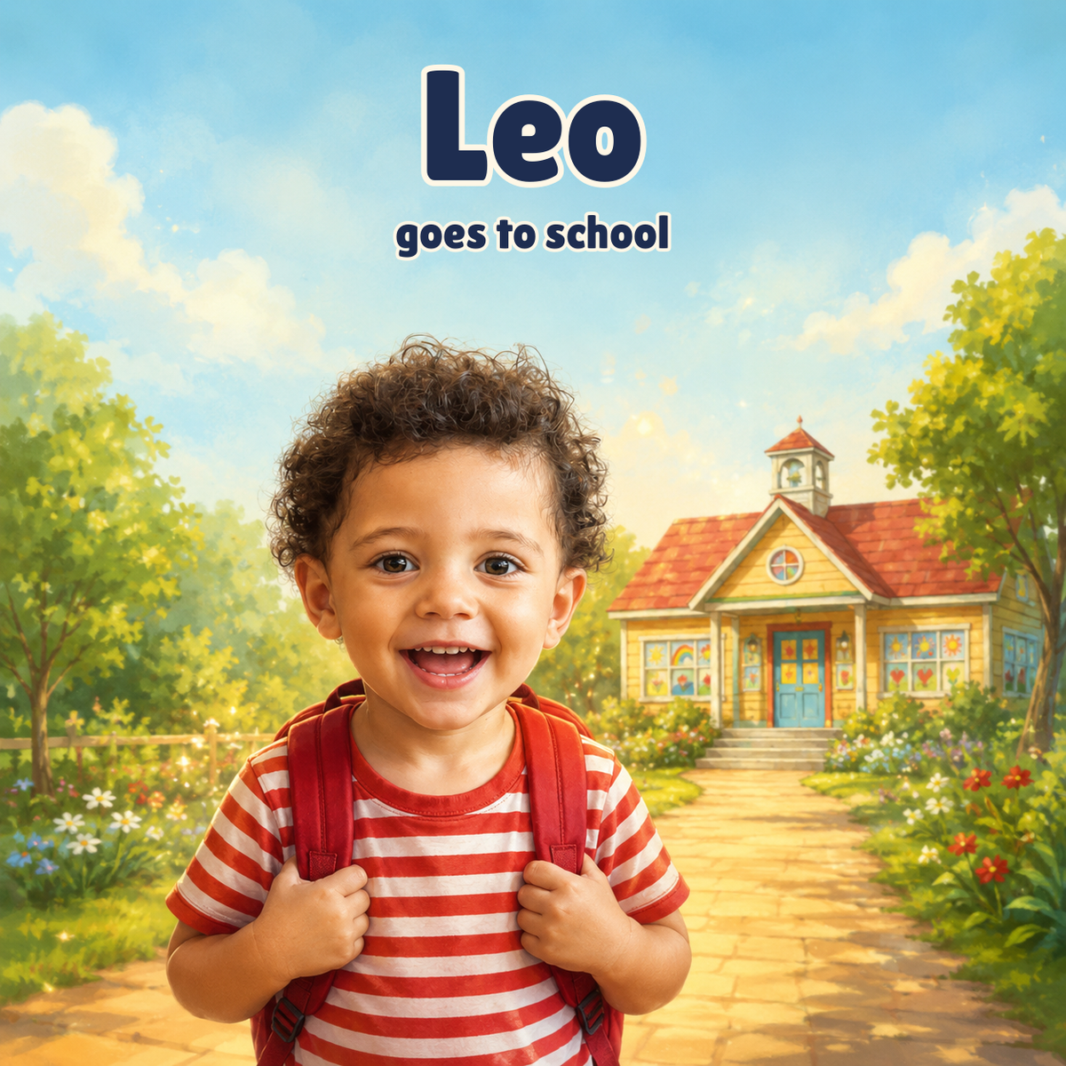Personalized back-to-school book cover, boy version