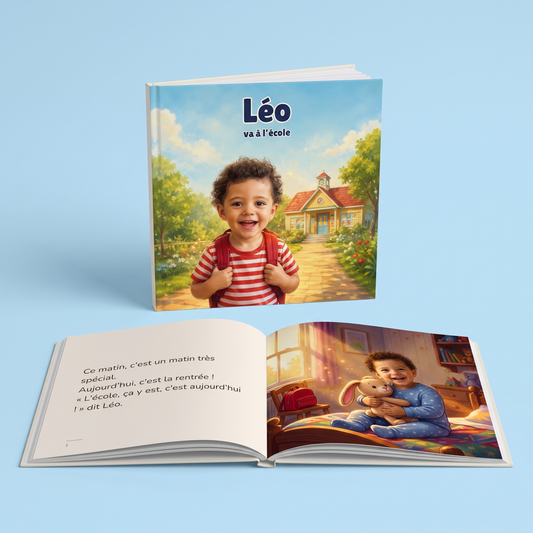 Livre de rentrée personnalisé, couverture et double page, édition française